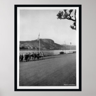 Brücke von Remagen bridge Erpel - Tyskland före kr Poster