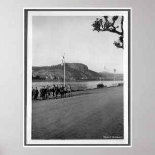 Brücke von Remagen bridge Erpel - Tyskland före kr Poster