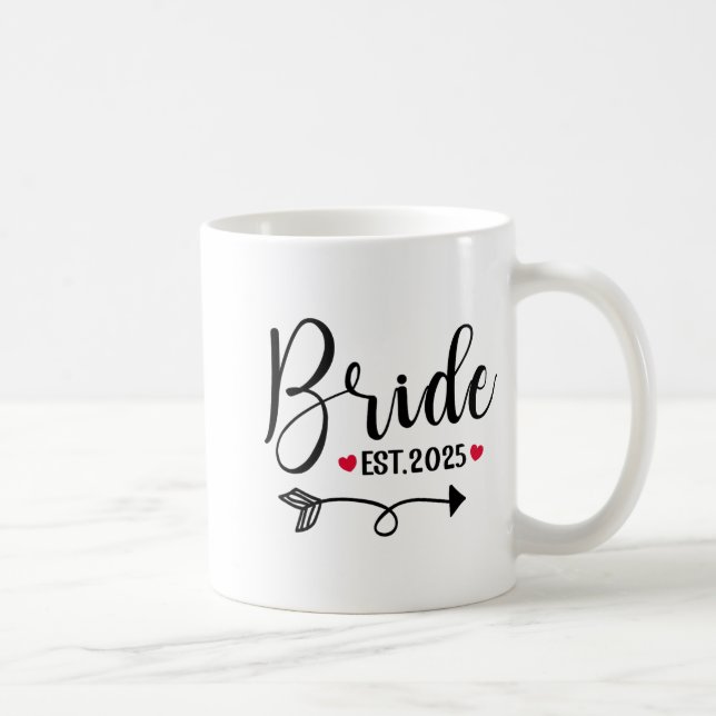 Brud 2025 Bröllop Matchande Fru Est 2025 Gift  Kaffemugg (Höger)