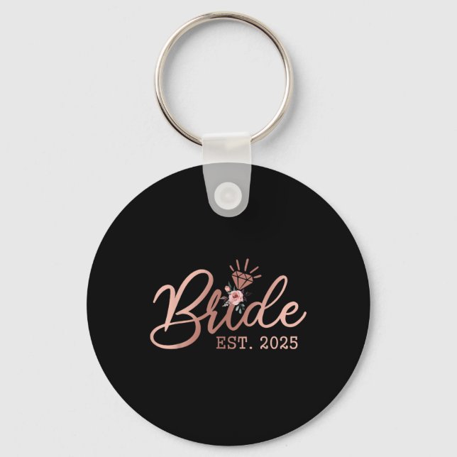 Brud 2025 Möhippa Bröllop Gift Brud  Nyckelring (Framsida)