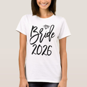 Brud 2026 Med Diamant Möhippa T Shirt