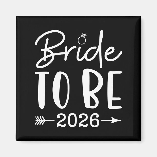 Brud att bli 2026 Möhippa Bröllopsparty Magnet (Framsidan)
