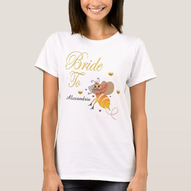 Brud Att Bli Bröllop Anpassa T Shirt (Framsida)
