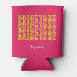 Brud att bli guld glittertext med namn, rosa