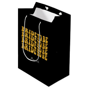 Brud att bli guld glittertext med namn, svart