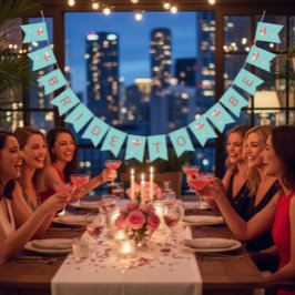 Brud att bli hallon cocktail flaggor banner