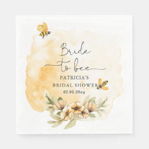 Brud att bli Honeybee Blommig Bröllopsfest Pappersservett