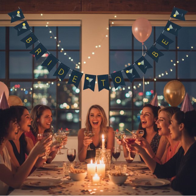 Brud att bli Margarita Cocktail Girlang Banner Vimplar (Skapare uppladdad)