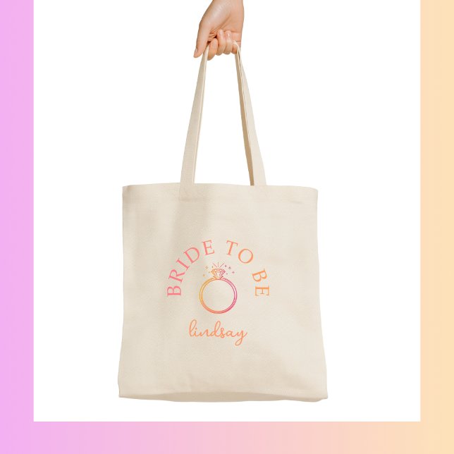 Brud att bli! Ringa Henstpartsy Tygkasse (Bride To Be! Ring Bachelorette Party Tote Bag)