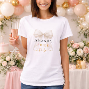 Brud att vara elfenbensfärgade pärlor elegant möhi t shirt