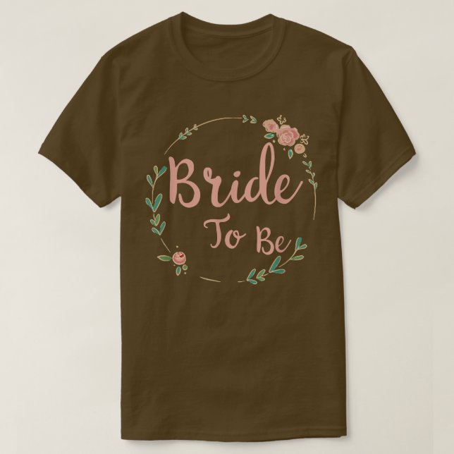 Brud att vara Hen fest Blomma Brud  T Shirt (Design framsida)