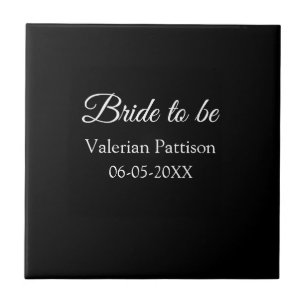 brud att vara namn datum svart vit bröllopsfest vi kakelplatta