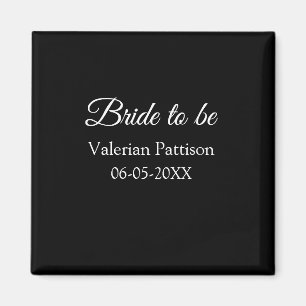 brud att vara namn datum svart vit bröllopsfest vi magnet