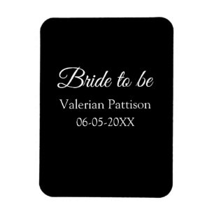 Brud att vara namn datum svart vit bröllopsfest vi magnet