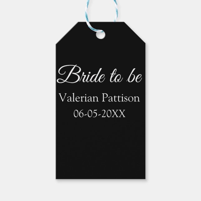 Brud att vara namn datum svart vit bröllopsfest vi presentetikett (Framsidan)