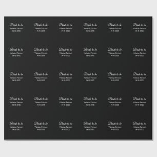 Brud att vara namn datum svart vit bröllopsfest vi presentpapper