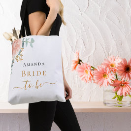 Brud att vara rose gold floral elegant skrift tygkasse