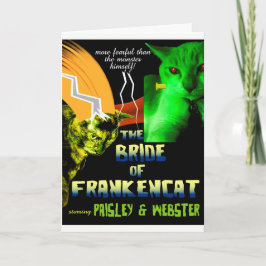 Brud av det Frankencat Halloween kortet Kort