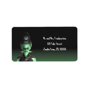 Brud av Frankenstein - Halloween etiketter Adressetikett