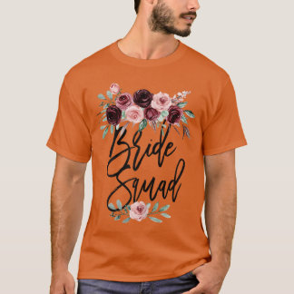Brud Bästa Vän Squad Blommig Bröllopsfest Brud T Shirt