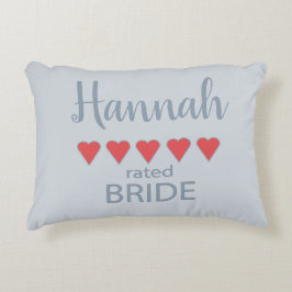 Brud & Bröllop 5 Hjärtan Brud Prydnadskudde