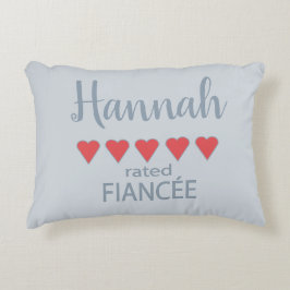 Brud & Bröllop 5 Hjärtan Fästmö Prydnadskudde