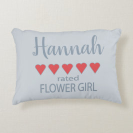 Brud & Bröllop 5 Hjärtan Flower Girl Prydnadskudde