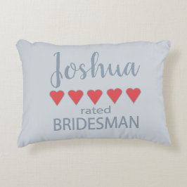 Brud & Bröllop 5 Hjärtas Bridesman Prydnadskudde