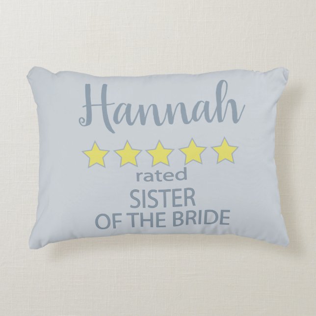 Brud & Bröllop 5 stjärnor Brudens syster Prydnadskudde (Framsidan)