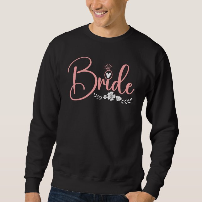 Brud Bröllop Förlovning Bröllopspresent Lång Ärmad Tröja (Framsida)