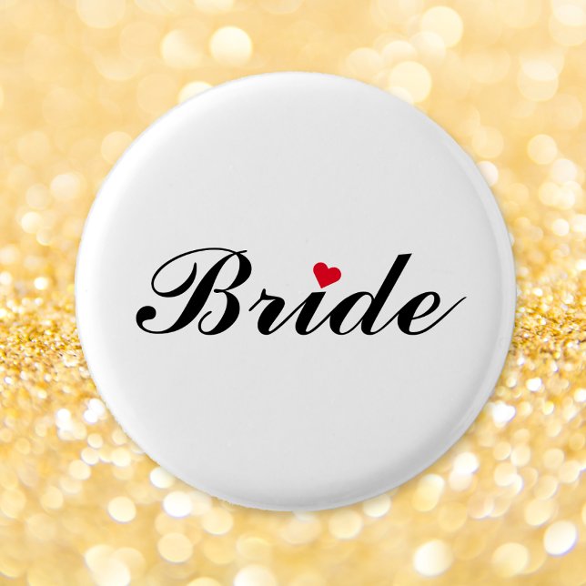 Brud Bröllop Möhippa Rund Knappsats Knapp (Bride Wedding Bachelorette Party Round Pin Button)