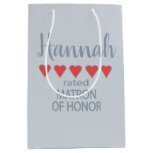 Brud & bröllopskompani 5-hjärtad Matron of Honor