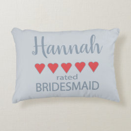 Brud & Bröllopskompani 5 Hjärtan Brudtärna Prydnadskudde