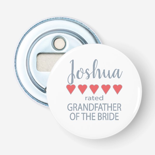 Brud & bröllopskompani 5 hjärtan farfar till brude flasköppnare (Framsidan)