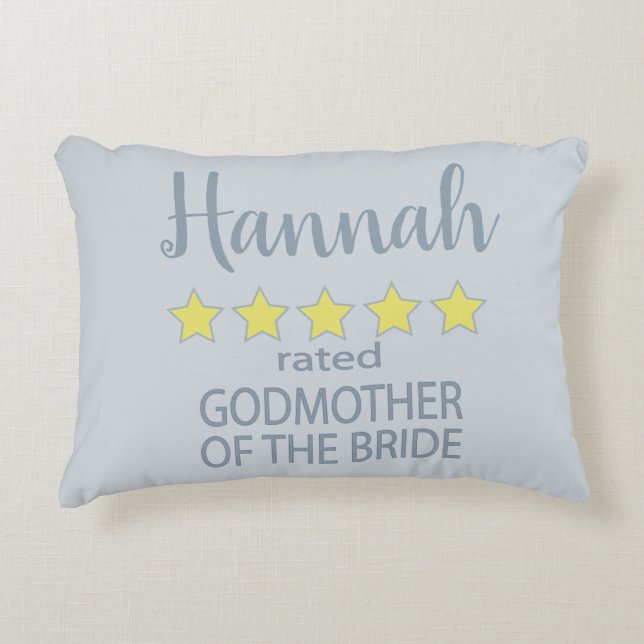 Brud & Bröllopsparty 5 Star Gudmor till Bruden Prydnadskudde (Framsidan)