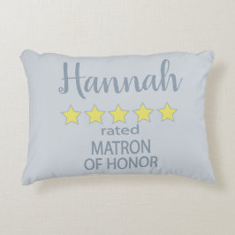Brud & Bröllopsparty 5 stjärnor Matrona d'Honneur Prydnadskudde
