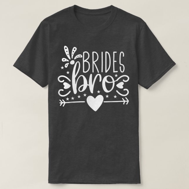 Brud Bror Pil Hjarta Bröllopsfest Och Sjunger Ut T Shirt (Design framsida)