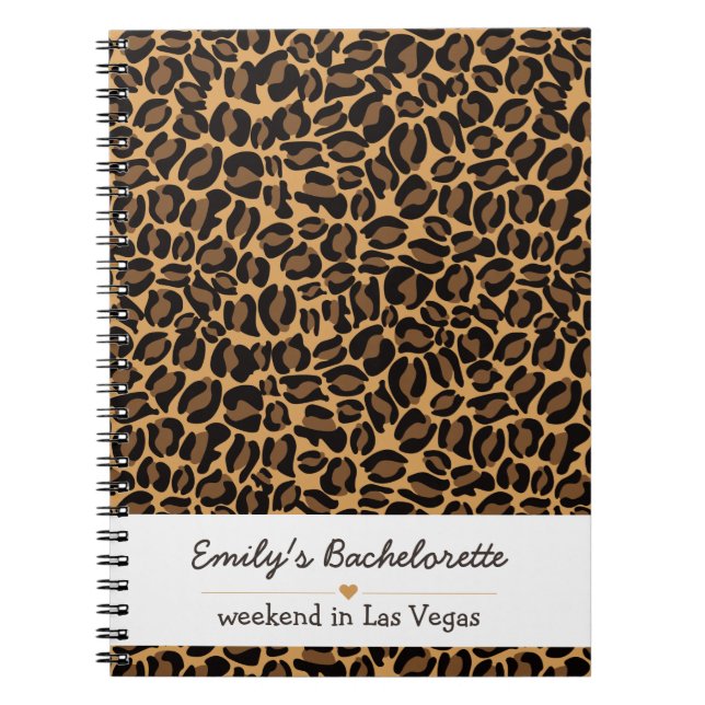 Brud Brud Chic Trendig Leopardtryck  Anteckningsbok (Framsidan)