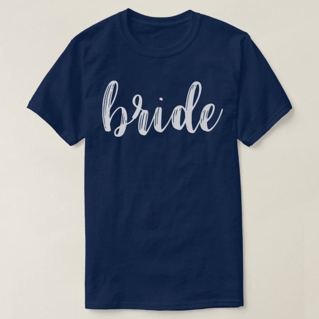 Brud, brud och brudgumsmatchande för bröllop t shirt (Design framsida)