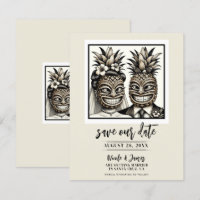 Brud & Brudgum Aloha Pineapple Tiki Save the Date 