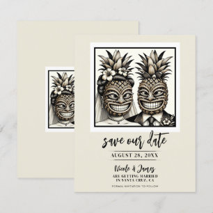Brud & Brudgum Aloha Pineapple Tiki Spara datum Inbjudningar