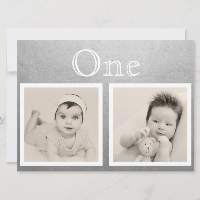 Brud Brudgum Anpassad ålder Silver Bordnummer Inbjudningar (Framsida)