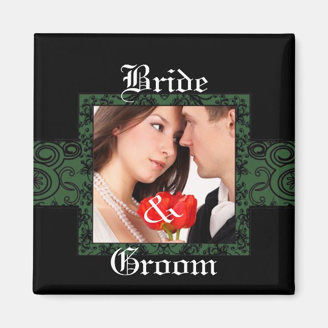 Brud & Brudgum Foto Magnet (Framsidan)
