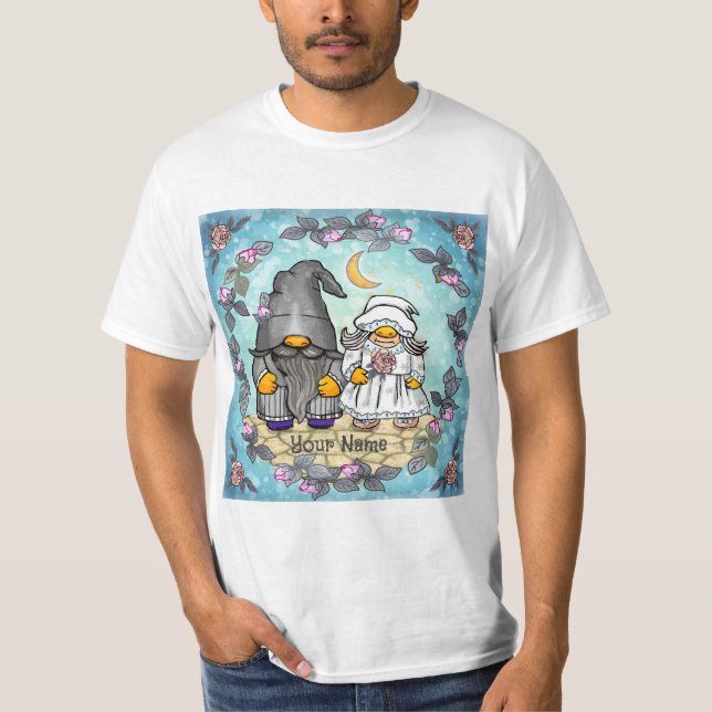 Brud & Brudgum gnome  T Shirt (Framsida)