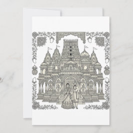 Brud & Brudgum Hindu Grand Temple Inbjudningar