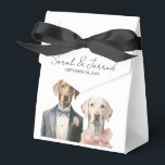 Brud & Brudgum Hund Bröllop Presentaskar<br><div class="desc">Whimsisk illustration av en brudgums hund i en elegant kostym och en bruds hund med en rosa rosett</div>