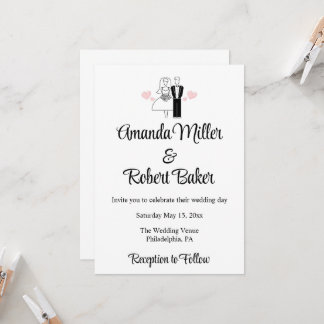 Brud & Brudgum Pojkvän Bröllopsinbjudan Inbjudningar