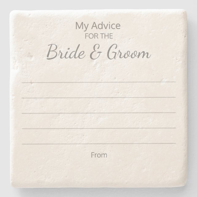 Brud & Brudgum Råd Coasters Stenunderlägg (Framsidan)