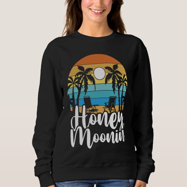 Brud Brudgum Semester Nygifta Bröllopsresa Retro B T Shirt (Framsida)
