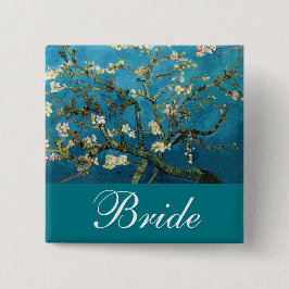 Brud /brudgum snäll Blommande mandelträd Knapp
